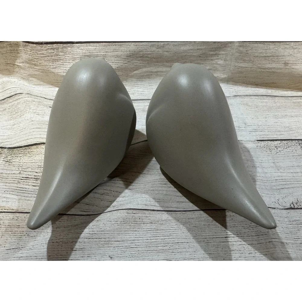Pair of Sagebrook Home Chubby Fat Gray Bird Decorative Figurines 4
